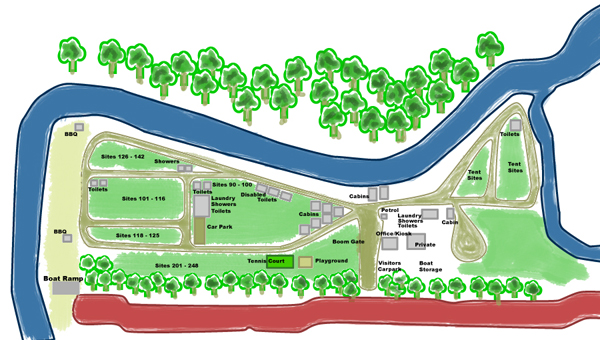 Picnic Point Caravan Park, park map